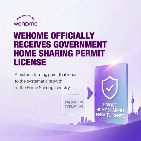 Wehome officially receives the Home Sharing Permit License from the Korean Government through the su