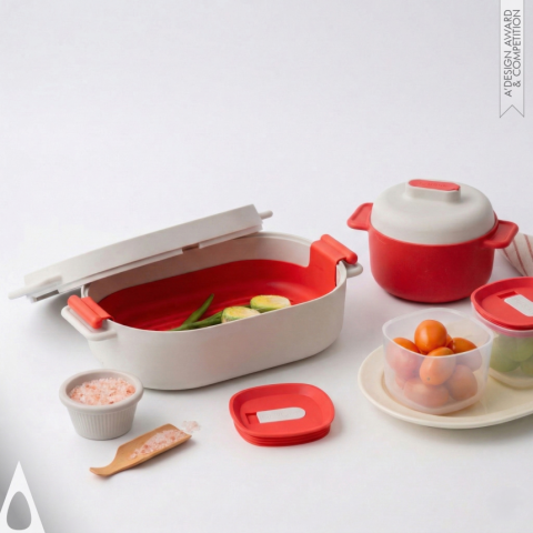 A’ Design Award를 수상한 델리원 스팀쿠커 시리즈. 조리와 보관을 결합한 사용자 중심 설계와 감각적인 디자인으로 높은 평가를 받았다