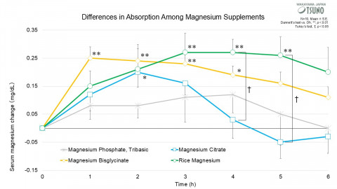 Tsuno Rice Fine Chemicals: Differences in Absorption Among Magnesium Supplements