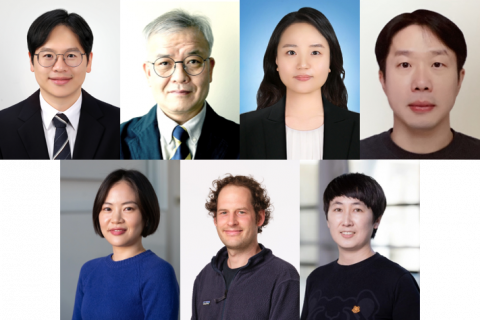 이번 MOU를 추진한 양 기관 연구진. 윗줄 왼쪽부터 건국대학교 김준영·김형주·김혜민·금창준 교수, 아랫줄 왼쪽부터 임페리얼칼리지 런던의 김장아·에드리안 네이저(Adrian Naj