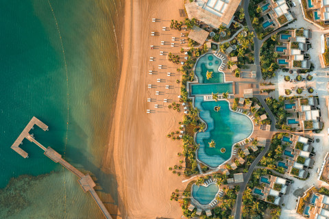 An overhead view of the stunning Six Senses AMAALA
