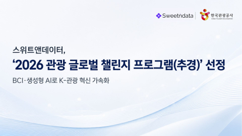 스위트앤데이터가 한국관광공사 주관 ‘2026 관광 글로벌 챌린지 프로그램’에 최종 선정됐다