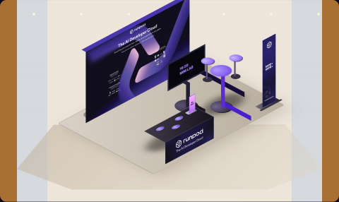 PseudoCon 2026 런팟(Runpod) 부스 디자인 시안