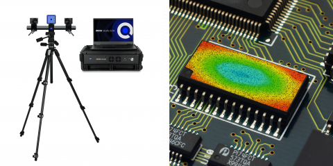 ZEISS ARAMIS(왼쪽)로 촬영한 PCB IC 변형 결과