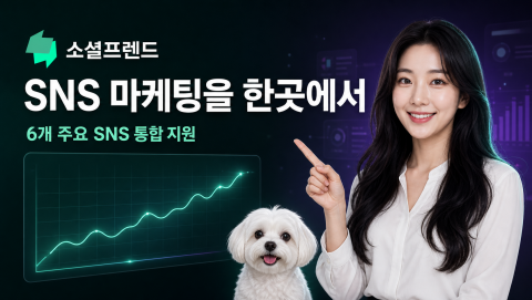 소셜프렌드는 유튜브, 인스타그램, 페이스북, 엑스(X), 틱톡, 스레드 등 6개 주요 SNS 마케팅 서비스를 통합 지원한다