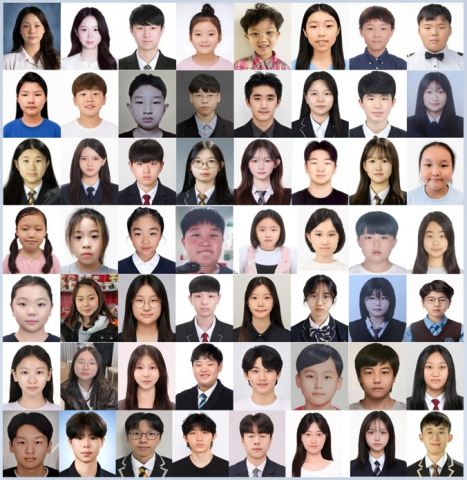 첫째 줄 왼쪽부터 △iDREAM 석학 대상 3명(김찬미, 오혜원, 유주원) △초등부문 iDREAM 석학 은상 7명(김하은, 박우빈, 김룻, 유재원, 윤서준, 윤원, 이태윤) △중등