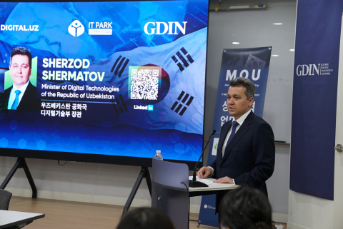 ‘디지털 우즈베키스탄 2030’ 전략을 강력하게 추진 중인 셰르조트 셰르마토프(Sherzod Shermatov) 우즈베키스탄 디지털기술부 장관은 IT Park 한국사무소가 양국 동