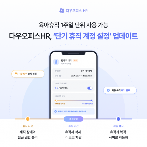 다우오피스HR ‘단기 휴직 계정 설정’ 업데이트 상세 기능 소개