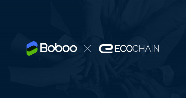 이벤트 주최 측 보부 거래소와 참가 측 에코체인 프로젝트 로고