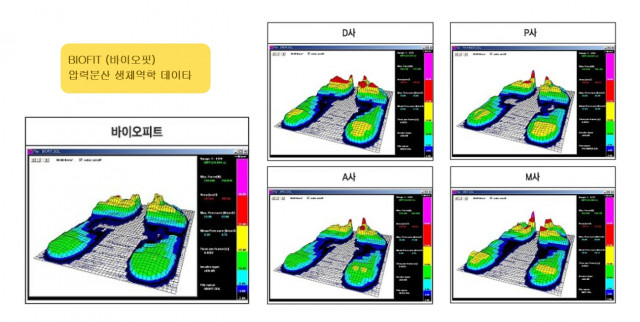 보행 중 발바닥과 인솔 사이의 압력 3차원 비교(자료=삼성서울병원 재활의학과 임상시험)