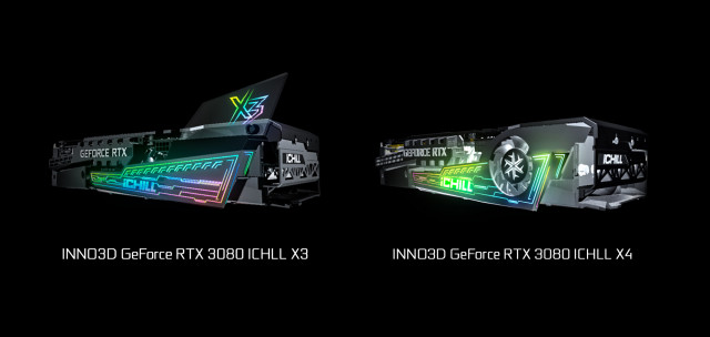 아이노비아가 출시한 INNO3D 지포스 RTX 3090 ICHILL X3와 ICHILL X4