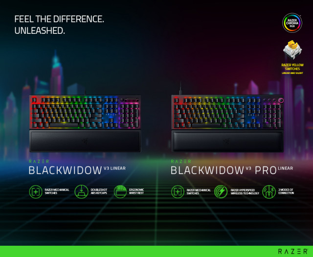 레이저가 게이밍 키보드 ‘Razer Blackwidow V3 Linear’ 2종을 출시했다