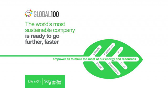 슈나이더 일렉트릭이 글로벌 지속가능경영 100대 기업 1위에 올랐다