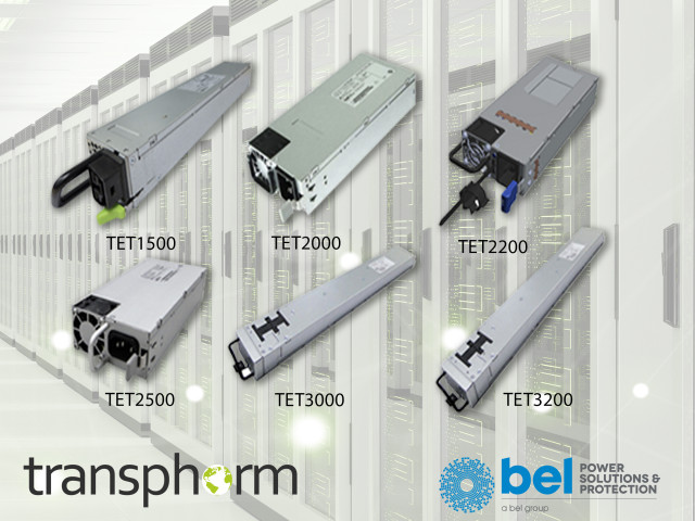 트랜스폼의 고전압 GaN 장치는 벨 파워의 AC-DC TET 시리즈 전원 공급 장치 6개에 사용되어 데이터 센터를 위한 티타늄 효율 전력 변환을 가능하게 한다
