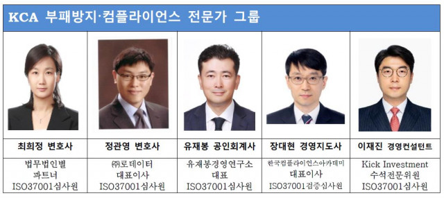 한국컴플라이언스아카데미는 전문가들로 구성된 ISO 37001 인증 컨설팅 팀을 발족했다