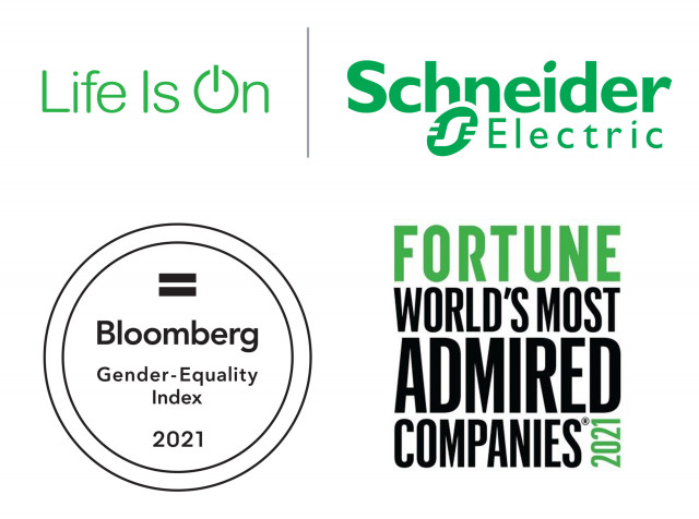 Schneider Electric has been listed on the Fortune World&#039;s Most Respected Companies and Bloomberg Gender Equality Index for four consecutive years