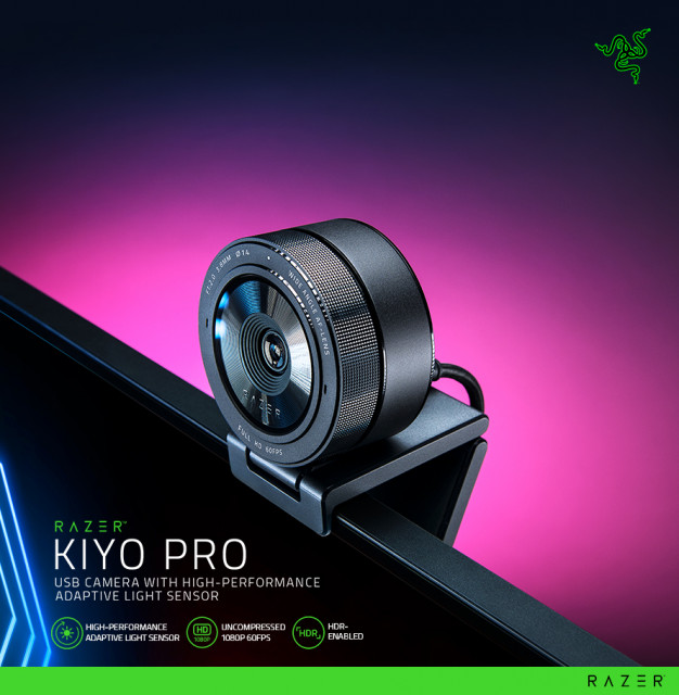 레이저(RAZER)가 비디오 콘퍼런스, 스트리밍에서 전문가 수준의 비디오 품질을 갖춘 웹캠 ‘Razer Kiyo Pro’를 출시했다