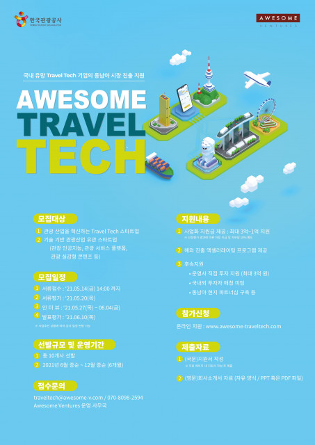 2021 Awesome Travel Tech 모집 포스터
