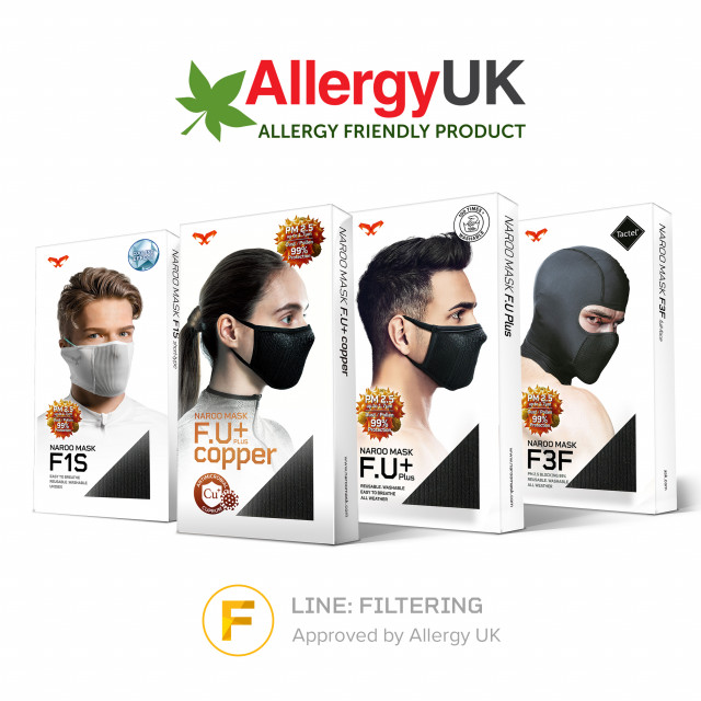 나루마스크 F시리즈 영국 Allergy UK 인증 획득
