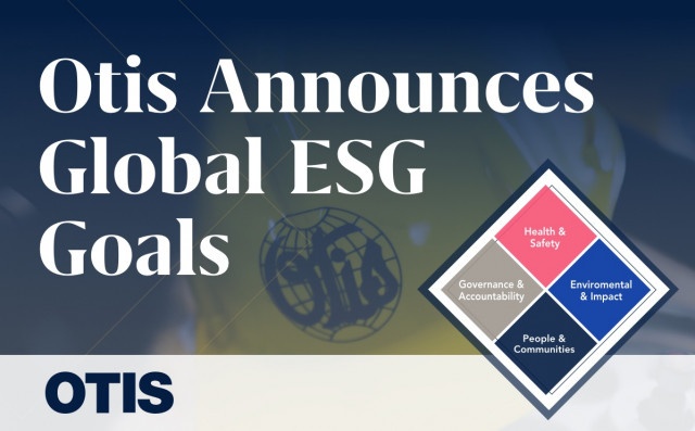 오티스는 글로벌 ESG 경영 목표를 추가 발표했다