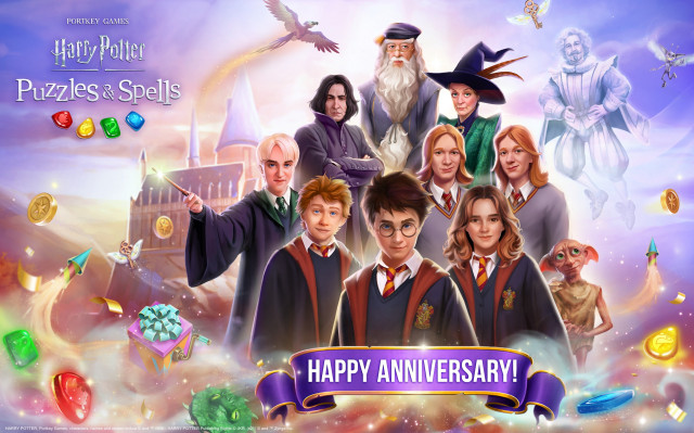 Zynga’s Magical Match-3 Mobile Game, Harry Potter: Puzzles & Spells, Celebrates One-Year Anniversary