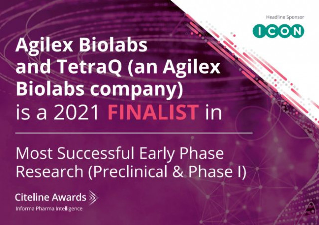 애질렉스 바이오랩스가 사이트라인 어워드 2021의 초기 단계 연구 부문에서 최종 수상 후보로 선정됐다