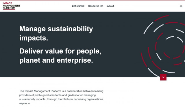 임팩트 매니지먼트 플랫폼(Impact Management Platform) 홈페이지 화면
