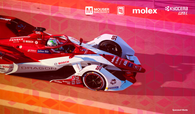 Mouser Partners with DRAGON / PENSKE AUTOSPORT Formula E Racing for 8th Straight Season