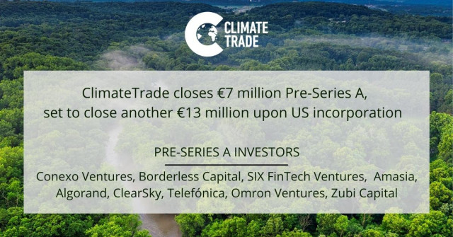 ClimateTrade Closes €7 Million Pre-Series A, Targets Another €13 Million to Expand World’s First Cli...