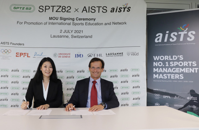 스포츠 커뮤니케이션 전문기업 스포티즘82는 지난해 7월, 국제올림픽위원회(IOC)가 설립한 스위스 로잔연방 공과대학 국제스포츠과학기술대학교 대학원(AISTS)와 MOU를 체결했다