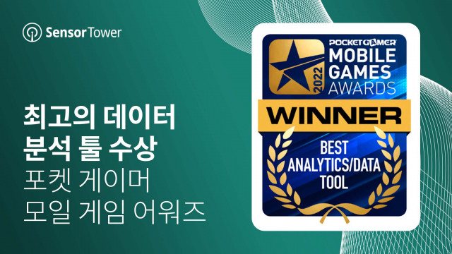 센서타워가 포켓 게이머 모바일 게임 어워즈 2022에서 ‘최고의 데이터·분석 툴’을 수상했다