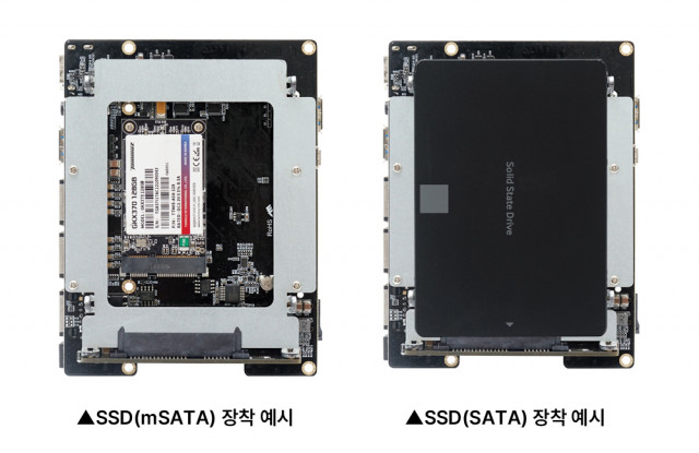 microSD, SSD (mSATA), SSD (SATA) 장착 가능