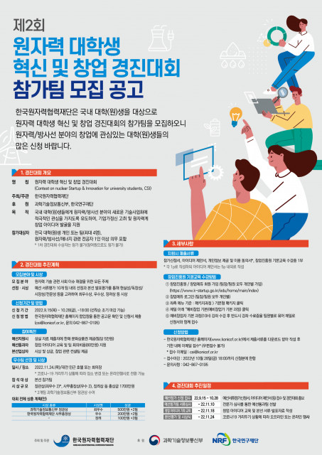 제2회 원자력 대학생 혁신 및 창업 경진대회 포스터