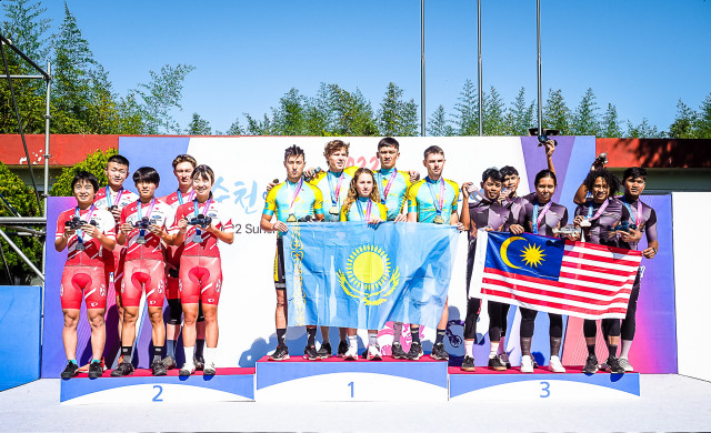 ‘2022 순천 아시아 산악자전거 챔피언십’ 1일차 경기에서 카자흐스탄팀이 우승을 차지했다