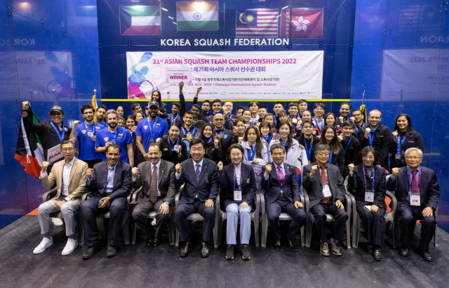 제21회 아시아스쿼시선수권(단체전) 단체 기념 촬영