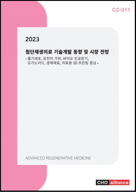 씨에치오 얼라이언스가 ‘2023 첨단재생의료 기술개발 동향 및 시장 전망’ 보고서를 발간했다