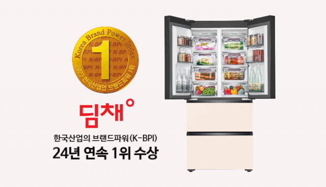 딤채가 2023년 한국산업의 브랜드파워(K-BPI) 김치냉장고 부문에서 24년 연속 1위를 수상했다
