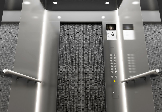 The new Gen3 digitally connected elevator includes the eView display to stream infotainment to passengers and gives access to options including the eCall mobile app to call elevators remotely from a smart phone, touchless hall buttons and operation panels, gesture buttons, antibacterial lighting and handrails and an air purification system.