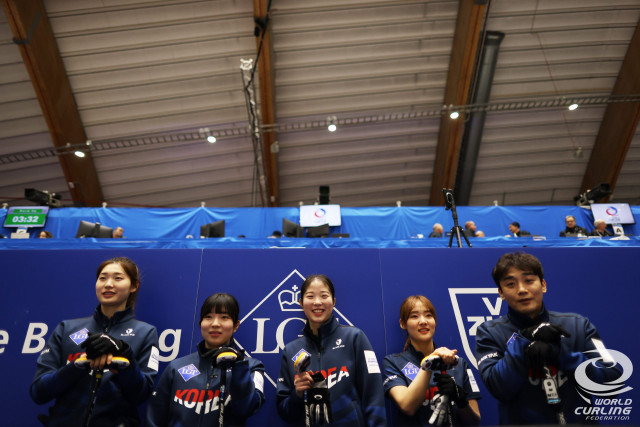 2023 여자컬링 세계선수권대회에 참가 중인 여자컬링 국가대표팀(사진: 세계컬링연맹(Wcf))