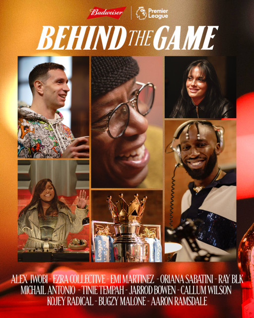 Budweiser global and the Premier League&#039;s original show pairs iconic athletes and musicians for conversations “Behind the Game” (Graphic: Business Wire)