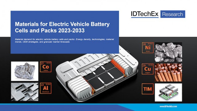 IDTechEx가 ‘전기 자동차 배터리 셀 및 배터리 팩 소재 2023-2033년’ 리포트를 발행했다