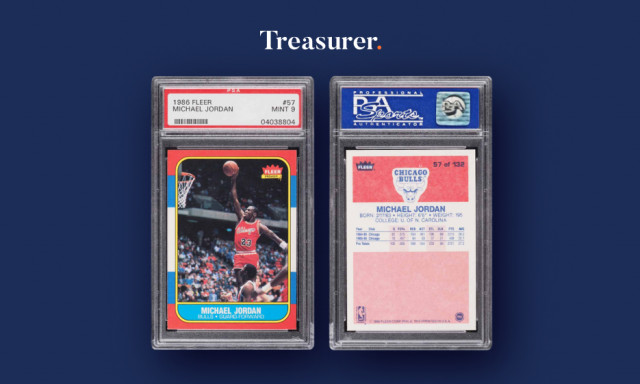 트레져러가 새롭게 선보이는 스포츠 카드 Fleer 1986 Michael Jordan RC #57 PSA 9
