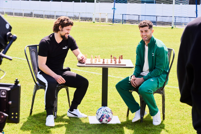 Global Sports company PUMA brought together five-time World Chess Champion Magnus Carlsen and profes...