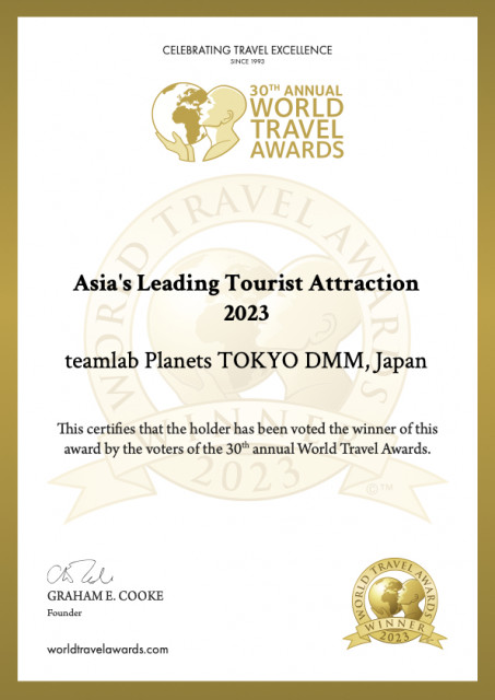 teamLab Planets, a body immersive museum in Toyosu, Tokyo, wins the World Travel Awards for “Asia’s ...