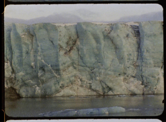 Lucy Cordes Engelman, So the glaciers exceed us, 2023, 2 channel projection -- 16mm film transferred to HD, on loop (8:56 and 18:07), color, no sound 루시 코즈 엥겔만, 우리를 능가한 빙하, 2023, 2채널 프로젝션-HD로 전송된 16mm필름, 루프 (8분 56초와 18분 7초), 컬러, 무음