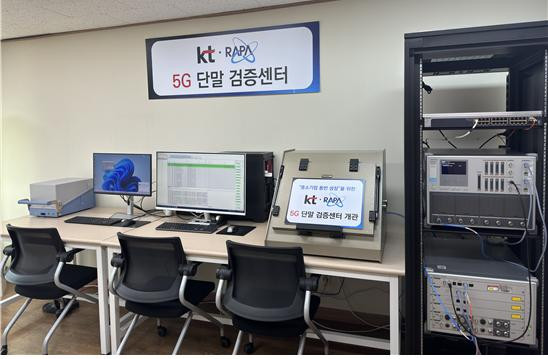 한국전파진흥협회는 KT의 검증 시나리오에 따라 안리쓰의 5G 검증 장비(MT8000A, MD8430A, RTD)를 사용해 단말기 자동 검증 및시험 결과서를 발급하는 5G 단말 검증센터를 개소했다