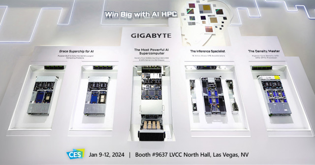 GIGABYTE is carrying forward its booth theme, “Future of COMPUTING” from COMPUTEX to CES 2024. Photo...