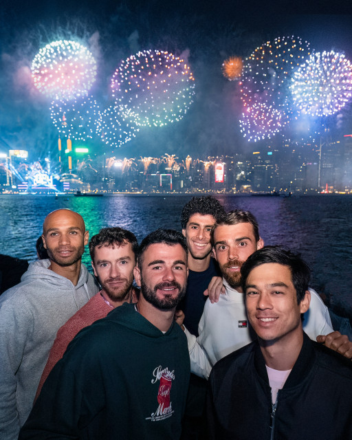 ATP Stars enjoy the fireworks over the Hong Kong Harbour on New Year’s Eve. (Photo: BOCHKTO 2024)