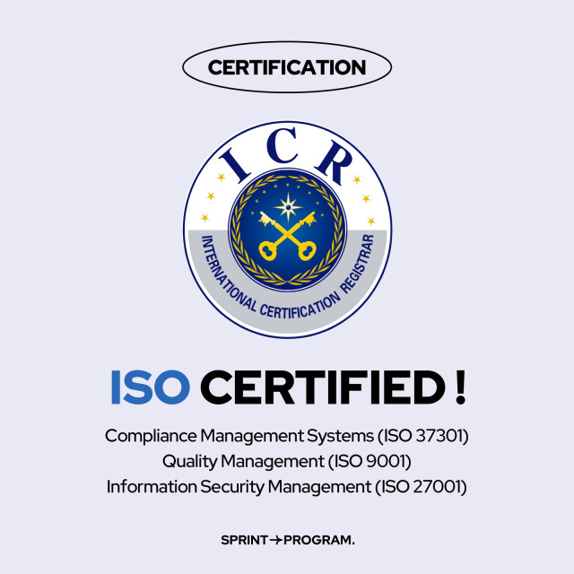 Ķ۴ SPRINT PROGRAM, ǥȭⱸ ISO 9001·27001·37301  ȹ