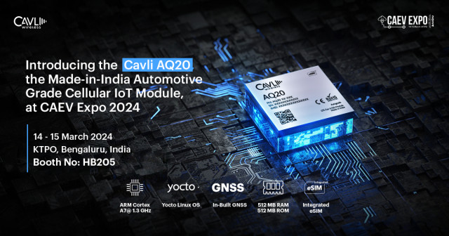 The Cavli AQ20, fully designed, engineered, and manufactured in India, aims to supercharge the connected mobility industry with its versatile performance, engineered to withstand extreme operational conditions (Graphic: Business Wire)